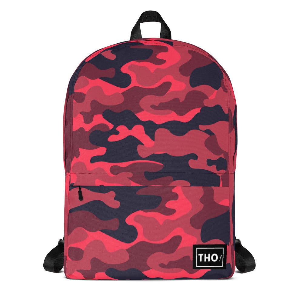 Yvechus Camo Backpack For Kids – Lightweight Water-Repellent Bookbag, Red Camo, 20L Capacity
