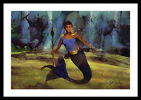 Queen Eleuthera - The Telepathic Summons from Mami Wata - Framed Print