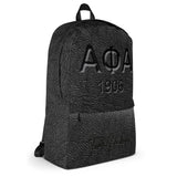 Backpack - Black Alpha Phi Alpha Fraternity Debossed Emblem Design