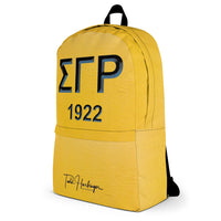 Backpack - Gold & Royal Blue Sigma Gamma Rho Sorority Debossed Emblem Design