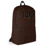 Backpack - Brown Iota Phi Theta Fraternity Debossed Emblem Design