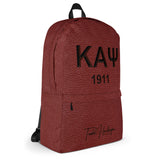 Backpack - Crimson Kappa Alpha Psi Fraternity Debossed Emblem Design