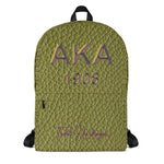 Backpack - Pink & Green Alpha Kappa Alpha Sorority Debossed Emblem Design